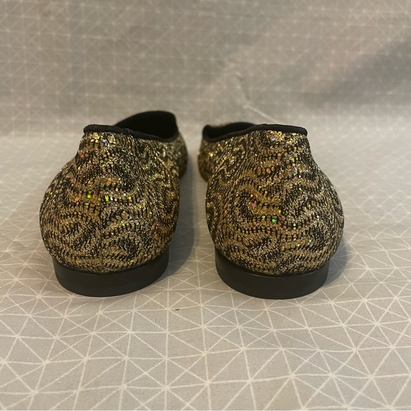 Sebastian Metallic Sparkle Embroidered Flats 37 - Picture 4 of 7